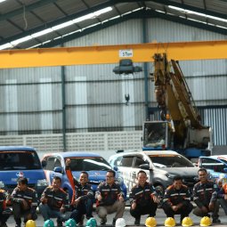 Cầu trục Hitachi 3 tấn Nhật Bản 1 dầm đơn khẩu độ nhà xưởng 20m  